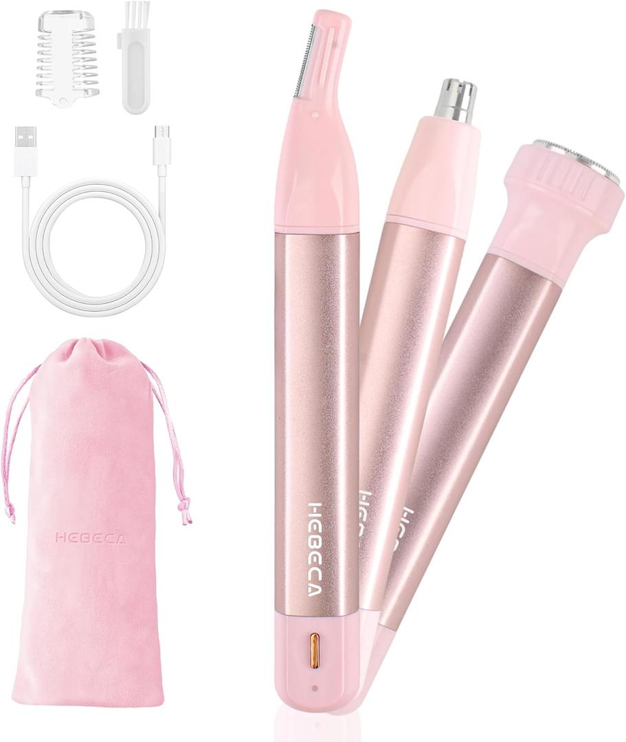 Nose Hair Trimmer for Women 3in1 Facial Hair Removal Trimmers- Rechargeable, Waterproof, Portable with Travel Bag- Trims Nose, Ear, Eyebrow, Peach-Fuzz, Lips, Chin Face Hair Remover FT2003 (Pink) Nose Hair Trimmer for Women 3in1 Facial Hair Removal Trimmers- Rechargeable, Waterproof, Portable with Travel Bag- Trims Nose, Ear, Eyebrow, Peach-Fuzz, Lips, Chin Face Hair Remover FT2003 (Pink)