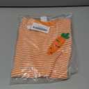 Baby Boy Girl Easter Outfit Sweatshirt Romper Striped Carrot/Bunny Long Sleeve Bubble Romper Waffle Knit Bodysuit (3-6 Months, Orange)