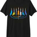 Colorful Cat Menorah Jewish Kitten Hanukkah Chanukah Women Premium Tri-Blend T-Shirt, Size S