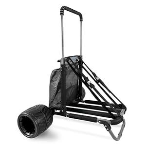 Beach Cargo Cart, Foldable Heavy Duty Beach Trolley with 12" Balloon Wheels for Sand