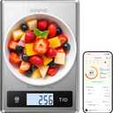 RENPHO Digital Food Scale with Nutritional Calculator, Smart Food Kitchen Scale, Food Weight Scale Grams and Ounces for Weight Loss, Calorie, Macro and Cooking, Stainless Steel