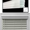 Faux Wood Blinds Valance for Horizontal and Venetian Blinds (Hidden Valance Clips Included). Inside or Outside Mount - Custom Made to Your Size (Color: White) - Royal Crown Cornice 45"
