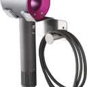 Hair Dryer Holder, Hair Dryer Holder Wall Mounted, Self Adhesive Blow Dryer Holder, Stainless Steel Dyson Hair Dryer Holder, Hairdryer Holder for Bathroom BANJEKT (Silver 1)