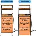 COCOLUCKY 4-Tier Mini Fridge Stand with Storage,Mini Fridge Cabinet with Power Outlet,Pegboard,Bakers Rack with Storage Shelf,Microwave Oven Stand,Mini Fridge Shelf for Dorm(Vintage Brown)