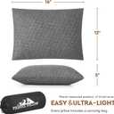 Small Shredded Memory Foam Pillow, Camping Pillow Travel Pillow - Compressible Medium Firm, Breathable Cover, Ideal Backpacking Hiking, Airplane and Car