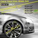 16 inch Hubcaps ABS Replacement for Steel Wheel（Non-Alloy） Snap-on Set of 4, 16-inch standard