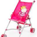 Bayer Design: Doll Buggy - Hot Pink & Princess - Play Umbrella Stroller, Accessory for Dolls Up to 18", Quick-Fold, Dual Wheels, Seat Belt, Kids 3+