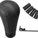 ZIMISI 5 Speed Shifter Knobs, Manual Transmission Shifting Stick Handle, Leather Car Gear Shift Knob, Universal Car Shifter Lever Replacement Accessories for Most Manual Vehicles (Black)