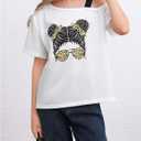 SHENHE Girl's Summer Graphic Tee Cut Out Shoulder Short Sleeve Asymmetrical Tshirt Top,12 Years old