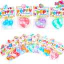 JOYIN 30 Packs Gift Cards with Heart Pop Bubble Keychain, Mini Pop Squeeze Toys, Stress Relief Fidget Toys for Kids Party Favors, Classroom Exchange and Game Prizes