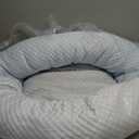 Donut Dog Bed for Small & Medium Dogs - Cooling Pet Bed with Non-Slip Bottom, Summer Comfort Dog Beds for Puppies, Washable & Portable Egg Tart Shape (M)