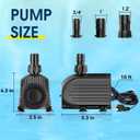 NFESOLAR Submersible Water Pump 880GPH, 60W Ultra Quiet Fountain Pump with Dry Burning Protection 9ft High Lift for Fish Pond, Fountains, Waterfall, Hydroponics, Aquariums KF206