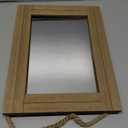 DECORKEY Rectangle Wall Mirror for Bathroom, Distressed White Wood Decor with Hanging Rope for Rustic Home Decor, Vanity, Living Room 12"16"Wooden