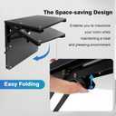 Folding Wall Desk for Small Space, Black 21.7″ Wooden Floating Table, 21.7in