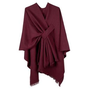Women's Elegant Shawl Wraps Pashmina Scarf Blanket Cape Soft Open Front Poncho Sweater for Spring Fall Winter (Red)