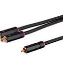 Monoprice 1-Male to 2-Female RCA Y-Adapter - 1 Feet - Black | Gold Plated Connectors, Double Shielded With Copper Braiding - Onix Series, 12 Inch