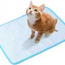 Cooling Mat Pad for Dogs Cats Ice Silk Cooling Bed for Dogs Ice Bed for Cats Pet Mats for Cats Bed Dog Pad Pupy Pad for 5Kg Pet (S/50X40CM)