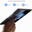 Magnetic for Samsung Galaxy Z Fold 6 Case Compatible with MagSafe [Fast Wireless Charging][Anti-Fingerprint][Military Shockproof] Translucent Matte Silicone Bumper for Z Fold 6 Phone Case, Black