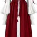 Spooktacular Creations Halloween Renaissance Costume Women, Renaissance Corset Dress, Plus Size Medieval Chemise for Cosplay (L)