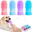 VIWIK 4Pack Dog Toothbrush Kit - Cat Finger Toothbrush for Medium to Large Dogs & Puppies, Dental Care & Teeth Cleaning