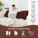 Zelladorra Headboard Pillow for Bed,Triangular Wedge Pillow Headboard Soft Support While Reading and Resting,Bed Bolster Cushion Headboard with Removable Cover,Coffee Brown,Twin (39"x8"x20")