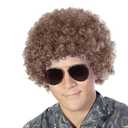 FREE BEAUTY Fluffy Afro Synthetic Clown Wig for Men Women Cosplay Anime Party Christmas Halloween Fancy Funny Wigs (Brown)