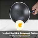 13 Inch Nonstick Frying Pan,Stainless Steel Frying Pan, Skillet with lid Suitable for Induction,Ceramic,Gas Cooktops and Ovens