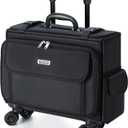 Rolling Laptop Bag 15.6 Inch Water Resistant Rolling Laptop Briefcase on Wheels Computer Bag Laptop Case for Work Travel Business Men Women, Black,New