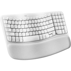 Logitech Wave Keys for Mac, Wireless Ergonomic Keyboard with Cushioned Palm Rest, Comfortable Natural Typing, Bluetooth Keyboard, Easy-Switch, Optimized for Mac, Apple, iPad - Off White