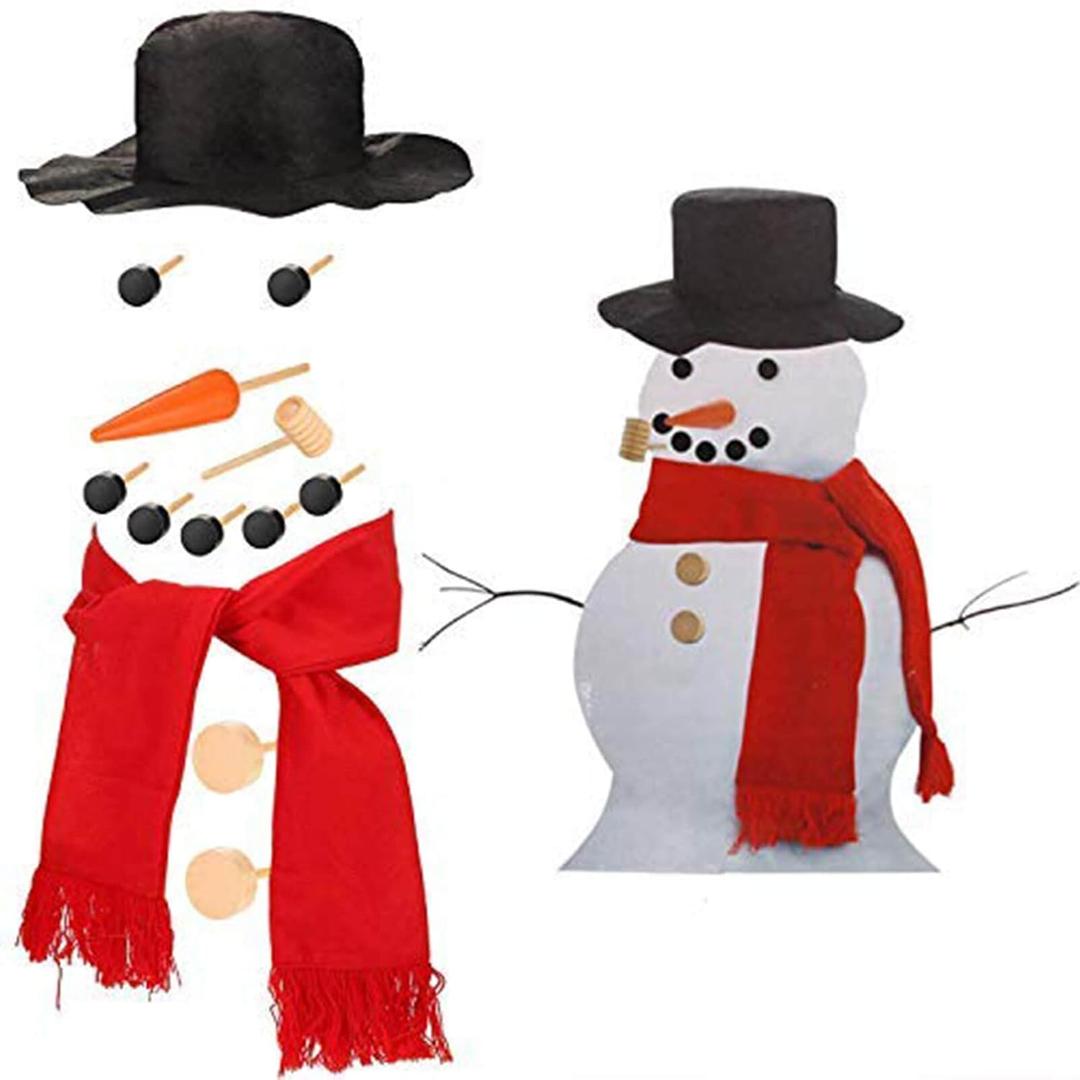 Orgrimmar Snowman Decorating Kit Snowman Making Kits Tools Winter Outdoor Toys Decoration (Medium)