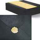 50 PCS Pearl Black A7 Envelopes with Stickers, Shimmering 5x7 Envelopes for Invitations, Great for Wedding Invitation Cards, Birthday RSVP, Graduation, Baby Shower 5.25 x 7.25 inches