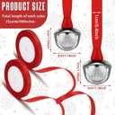 Bencailor 24 Pcs 2025 Christmas Believe Bells 1.5 Inch Silver Ornament for Christmas Tree Xmas Polar Jingle Bell Mini Metal Hanging Sleigh Ornament with Ribbon for Xmas Tree Wreath Crafts Gifts