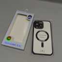 Magnetic for iPhone 15 Pro Max Case with Privacy Screen Protector & Full Camera Cover,[Non-Yellowing] Plating Glossy Soft Shockproof Clear Phone Case with MagSafe Women Girls for 15 ProMax