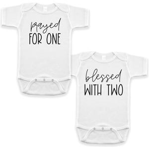 Twin Pregnancy Announcement Infant Bodysuit Set for Grandparent Photo Props 0-3 Months