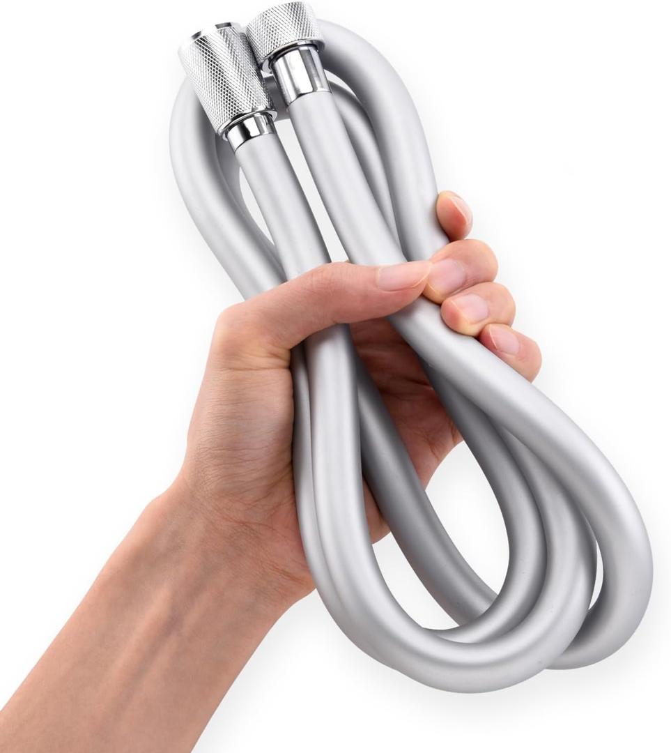 Bidet Hose 39 Inches Short Shower Hose Explosion Proof Anti Winding Silicone Showerhead Hoses For Cleaning,Used In Showerheads Spray Bidet Toilet Pet Flexible  Smooth Bathtub Faucet Hoses Replacement (Silver)