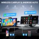 TECXERLLON 10.26" Portable Apple CarPlay Screen for Car, Wireless Car Play & Android Auto, 4K Dash Cam and 1080P Backup Camera, OTA, GPS Navigation, Voice Control, Mirror Link