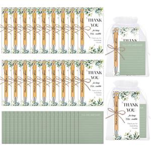 woric 20 Set Employee Appreciation Gifts Bulk Thank You Gifts with Bamboo Thank You Pens Inspirational Sticky Notes and Cards Valentine's Day Gift for Staff Volunteer Team Office Coworker Teachers