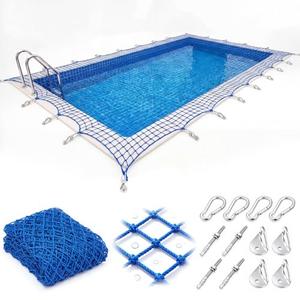 Chunm 18 x 36 ft Pool Safety Net Cover with Anchors, 10 cm Mesh Premium Pool Safety Cover, Inground Heavy-Duty Protective Netting, Easy to Install, Remove and Store, Safe for Children Pets