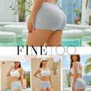 FINETOO Womens Cotton Boy Shorts Underwear Full Coverage Soft Boxer Briefs High Waisted Panties for Lady Girls 6 Pack