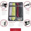 LeanTravel Tie Case Organizer for Travel with Storage Bag for Cufflinks, Color Grey
