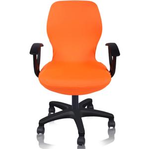 Deisy Dee Computer Office Chair Covers Pure Color Universal Chair Cover Stretch Rotating Chair Slipcovers Cover ONLY Chair Covers C098 (Orange)
