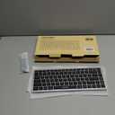 TECKNET Bluetooth Keyboard Rechargeable, 4-Device (2.4G+3BT) Wireless Keyboard, Ultra-Slim Quiet Typing, 14 Hotkeys Computer Keyboard for PC/Laptop/Smart TV/Tablet/iPad (Sliver+Black)