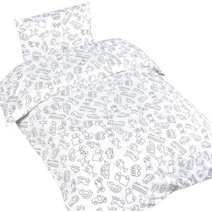 J-pinno Cars Airplane Ships Vehicle Boys Girls Cartoon Duvet Cover + Pillowcase Set, Zipper Closure, 100% Cotton, for Kids Crib Toddler Bedding Decoration Gift (Crib 47" X 59", Transport)