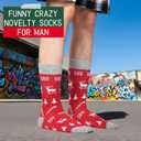 HSELL Mens Fun Patterned Dress Socks Funny Novelty Crazy Design Cotton Socks Gift for Men (One Size, 4 Pairs - Christmas)