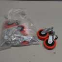 MySit 6 Pack Creeper Wheels 2.5 Inch Heavy Duty Swivel Caster Wheel Creeper Service Cart Stool Post Mount, M10 (Around 3/8") x 1" Metric Threaded Stem Casters Wheels Replacement