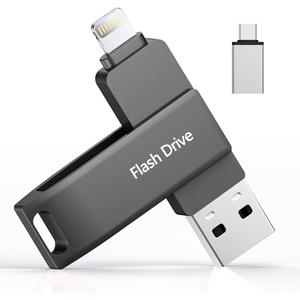 MFi Certified 512GB Flash Drives 3.0 High Speed 3ni1 USB Stick External Storage for iPhone/PC/iPad/Android/More Devices for Photos and Videos Transfer STO