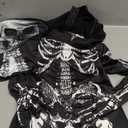 Halloween Skeleton Costume for Kids Black and White Scary Skeleton Jumpsuit Onesie Dress up with Hood and Mask 2-10Years