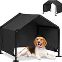 Dog Shades for Outside - Outdoor Dog Canopy for Small Dogs, 29.5x25.6x25.6 Outdoor Dog Shade Shelter Pet House, Waterproof Pet Canopy Shelter for Small Animals with Washable Cover, Black