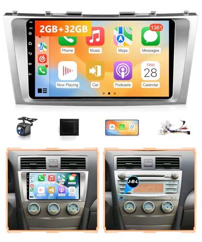 Wadpon 8Core 2G+32G Android Car Stereo for Toyota Camry 2006 to 2011 Wireless Apple CarPlay Android Auto, 9IN IPS Touch Screen for Camry Head Unit GPS Navi BT 5G WiFi FM RDS DSP HiFi SWC Camera CANBUS