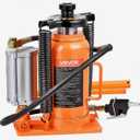 VEVOR Air Hydraulic Bottle Jack, 20 Ton (44092 lbs) Capacity, 260-495 mm Lifting Range, Pneumatic/Manual Heavy Duty Welded Bottle Jack with Pump for SUV, Pickup, Truck, RV, Car Auto Repair, Orange